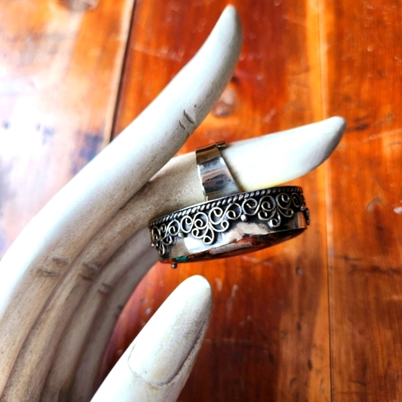 Multicolor Gemstone Statement Ring - Adjustable Modern Ring - Only one available - Picture 8 of 15